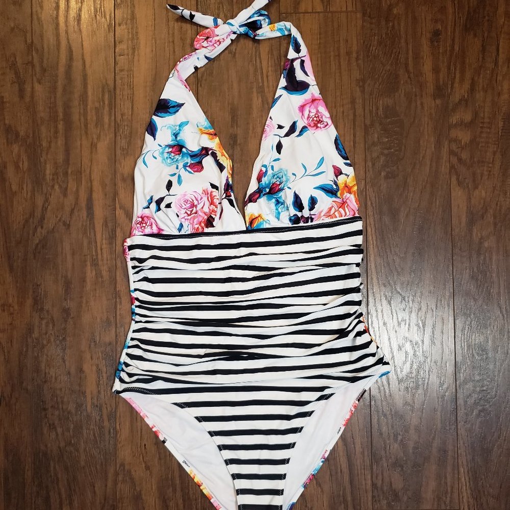 Stunning one piece halter bathing suit